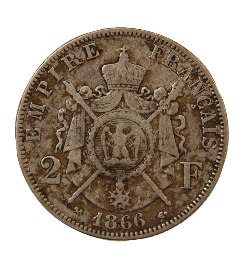 NAPOLEON III - 2 FRANCS ARGENT 1866 K BORDEAUX