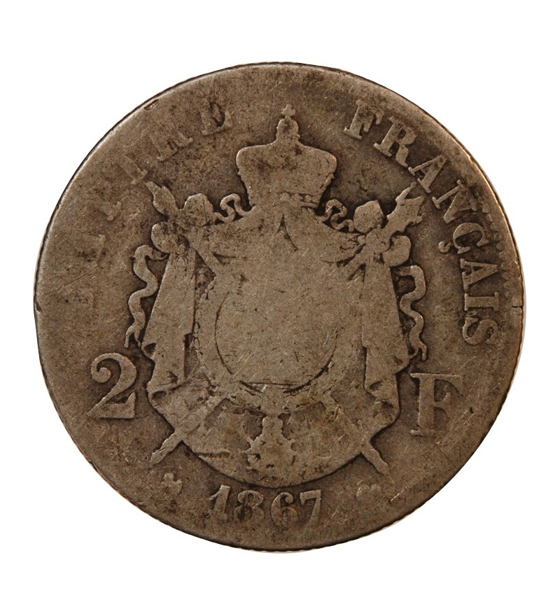 NAPOLEON III - 2 FRANCS ARGENT 1867 K BORDEAUX