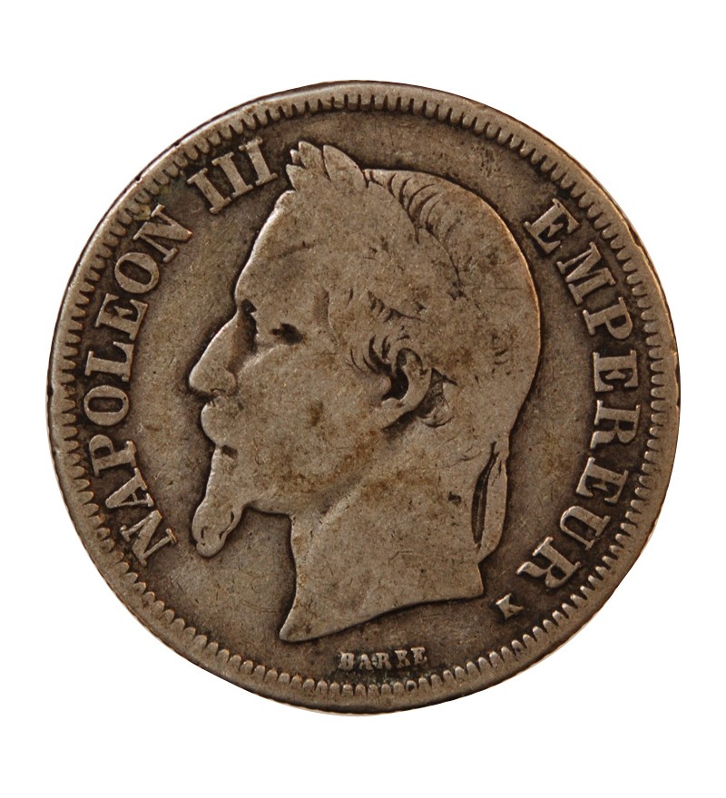 NAPOLEON III - 2 FRANCS ARGENT 1867 K BORDEAUX