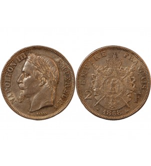 NAPOLEON III - 2 FRANCS ARGENT 1868 A PARIS 2