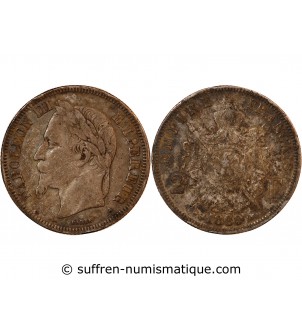 NAPOLEON III - 2 FRANCS ARGENT 1869 A PARIS
