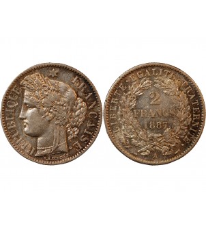 CERES - 2 FRANCS 1887 A PARIS - Avec Légende 2
