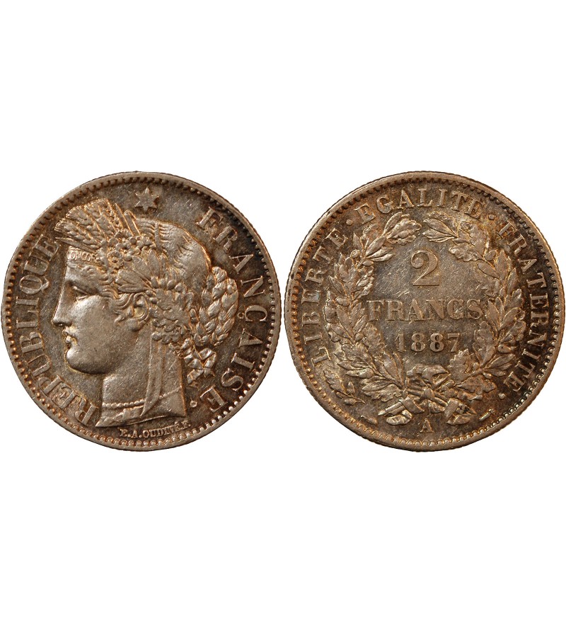 CERES - 2 FRANCS 1887 A PARIS - Avec Légende