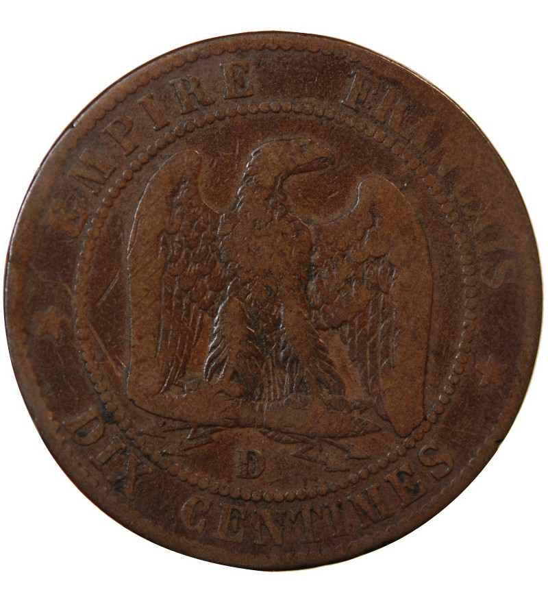 NAPOLEON III - 10 CENTIMES 1855 D LYON - Variété Ancre