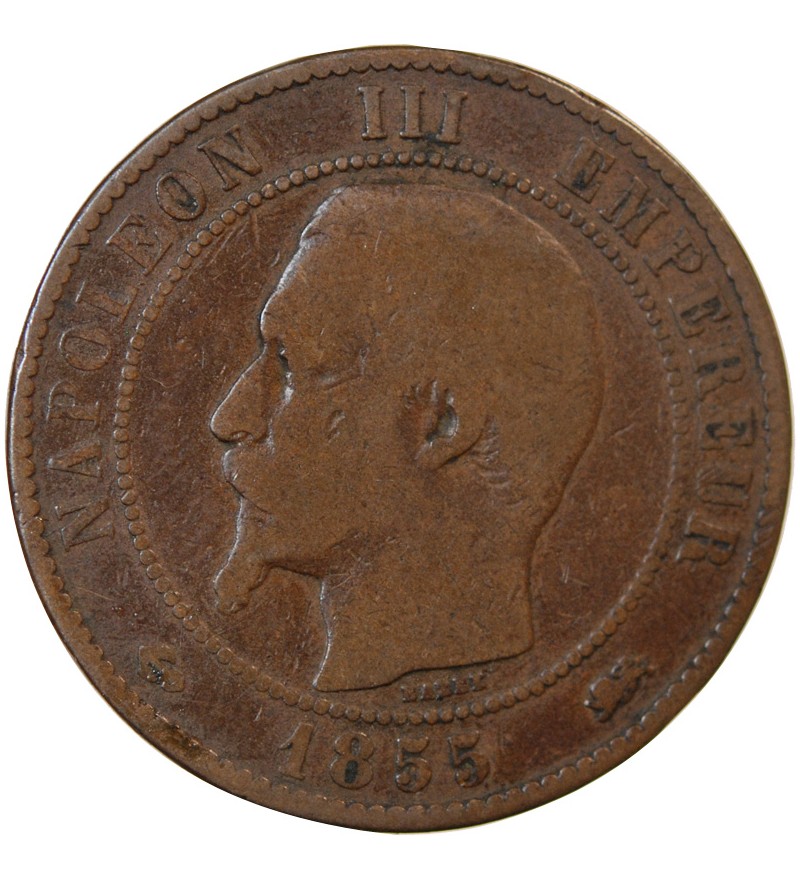 NAPOLEON III - 10 CENTIMES 1855 D LYON - Variété Ancre