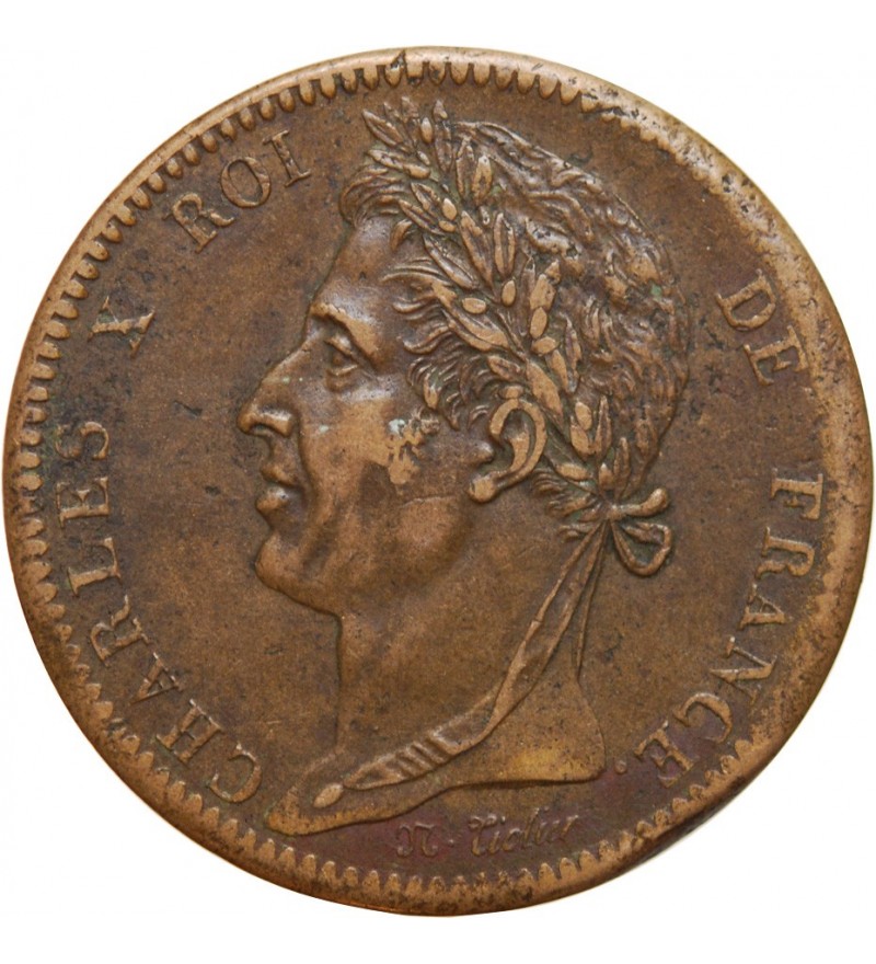 10 CENTIMES CHARLES X 1825 A "Guyane & Sénégal"