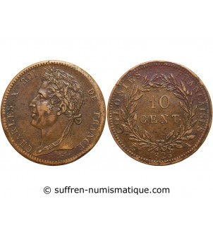 10 CENTIMES CHARLES X 1825 A "Guyane & Sénégal"