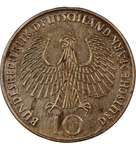 ALLEMAGNE, JO de Munich - 10 MARK ARGENT 1972 G KARLSRUHE