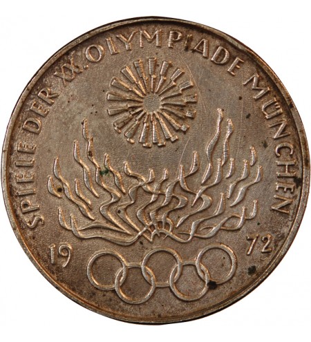 ALLEMAGNE, JO de Munich - 10 MARK ARGENT 1972 G KARLSRUHE