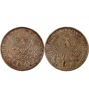ALLEMAGNE, JO de Munich - 10 MARK ARGENT 1972 G KARLSRUHE 2