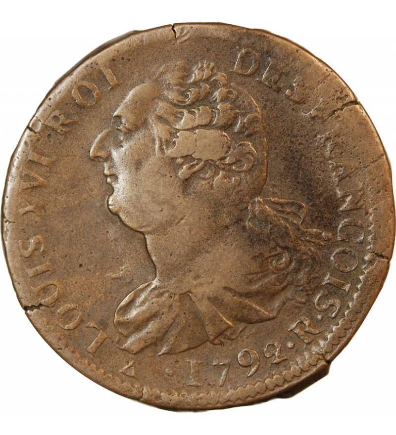 REVOLUTION FRANCAISE, CONSTITUTION - 2 SOLS ROI DES FRANCOIS 1792 R ORLEANS