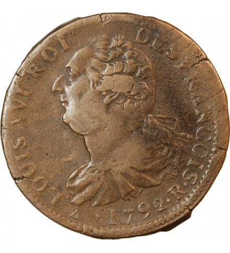 REVOLUTION FRANCAISE, CONSTITUTION - 2 SOLS ROI DES FRANCOIS 1792 R ORLEANS