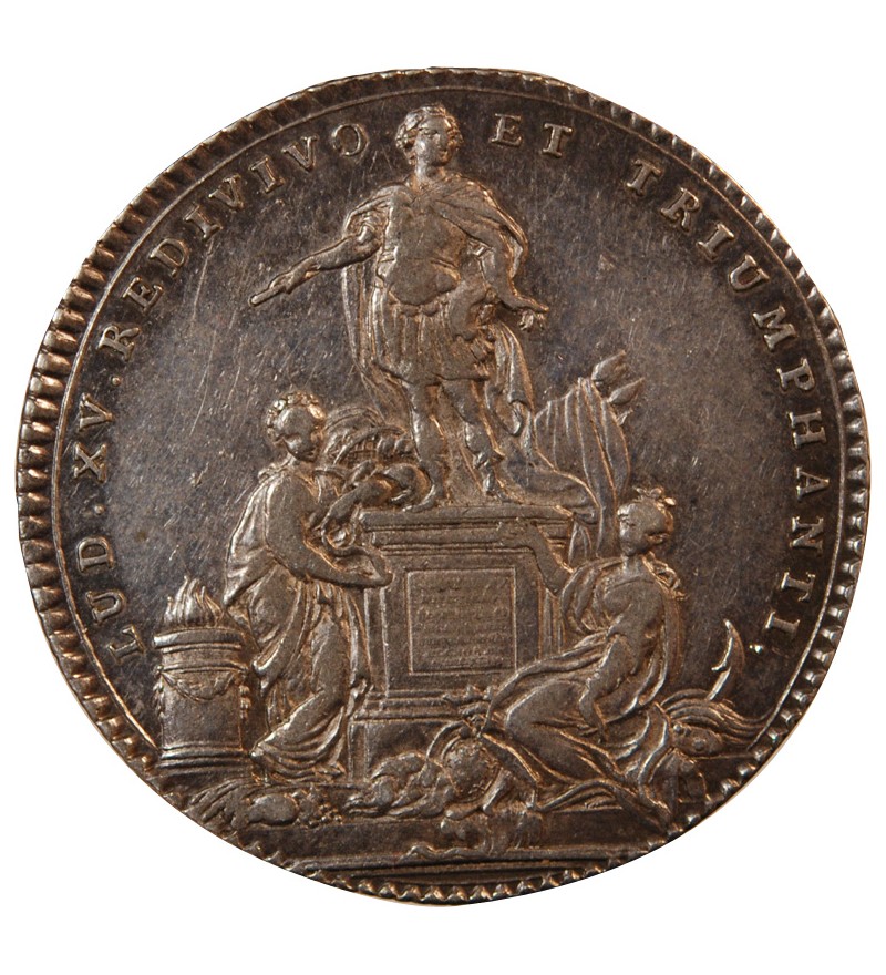 ETATS DE BRETAGNE, LOUIS XV – JETON ARGENT 1754 RENNES