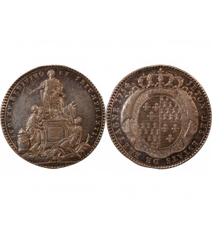ETATS DE BRETAGNE, LOUIS XV – JETON ARGENT 1754 RENNES 2