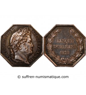 BANQUE D'ORLEANS, LOUIS-PHILIPPE - JETON ARGENT poinçon Main (1845-1860)