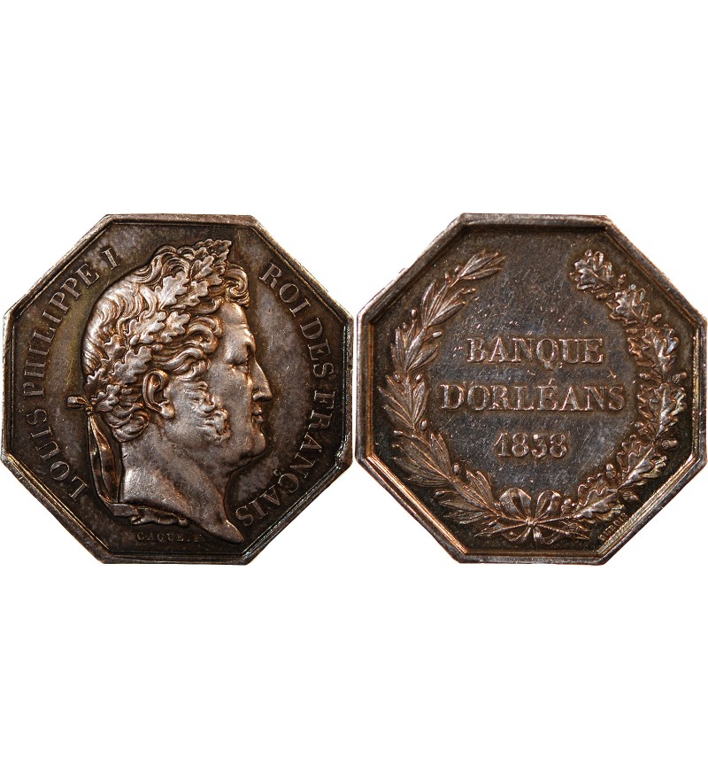BANQUE D'ORLEANS, LOUIS-PHILIPPE - JETON ARGENT poinçon Main (1845-1860)