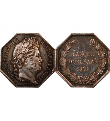 BANQUE D'ORLEANS, LOUIS-PHILIPPE - JETON ARGENT poinçon Main (1845-1860)