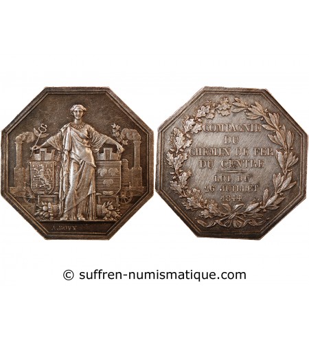 CHEMIN DE FER DU CENTRE - JETON ARGENT - Poinçon Main (1845-1860)