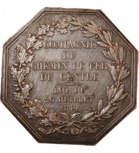 CHEMIN DE FER DU CENTRE - JETON ARGENT - Poinçon Main (1845-1860)