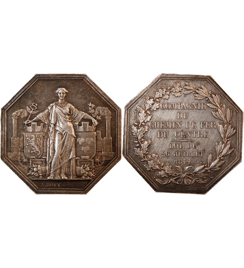 CHEMIN DE FER DU CENTRE - JETON ARGENT - Poinçon Main (1845-1860)