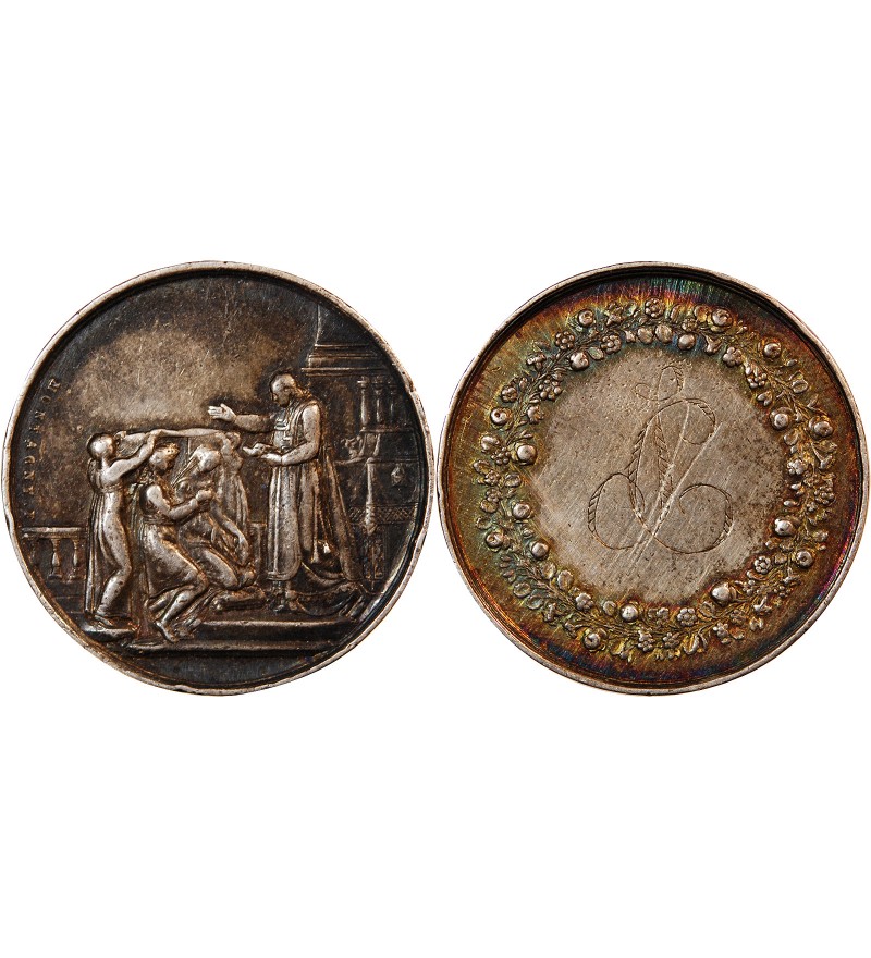 MARIAGE, PRÊTRE BENISSANT - JETON ARGENT poinçon Lampe (1832-1841)