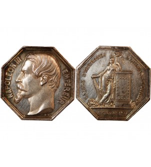 CAISSE D'EPARGNE D'ORLEANS, NAPOLEON III - JETON ARGENT poinçon Main (1845-1860) 2