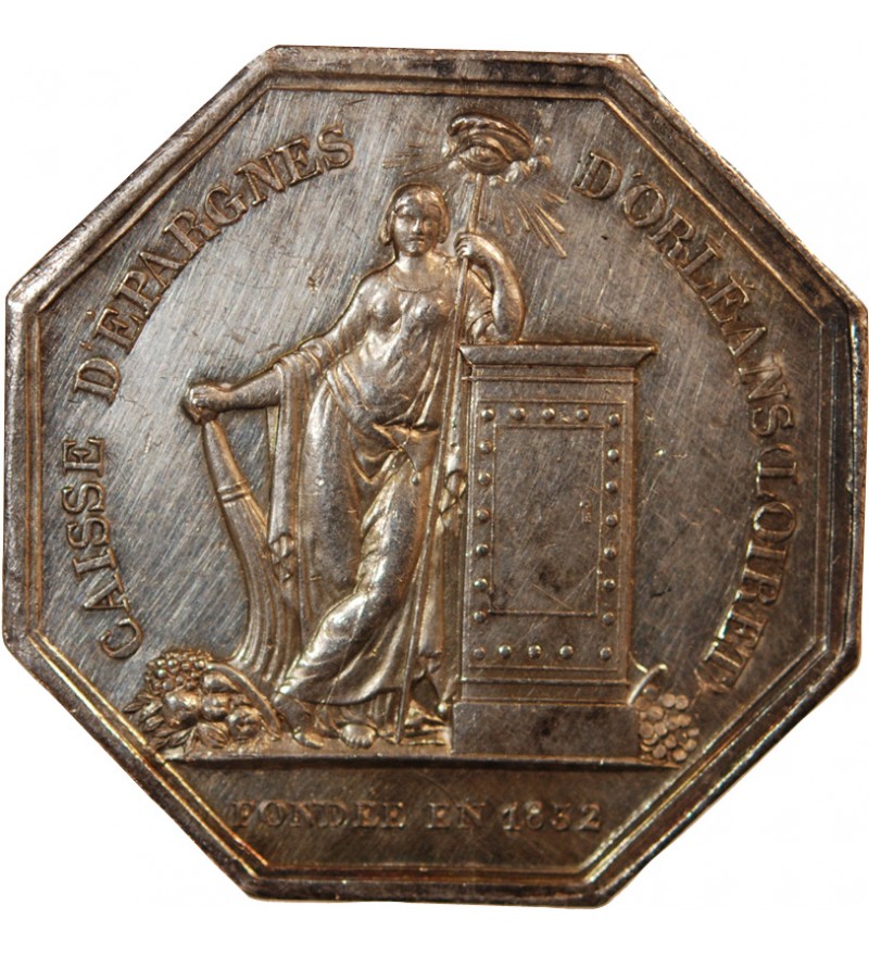 CAISSE D'EPARGNE D'ORLEANS, NAPOLEON III - JETON ARGENT poinçon Main (1845-1860)