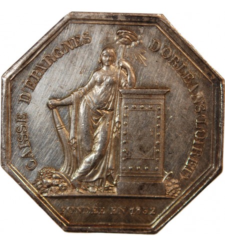 CAISSE D'EPARGNE D'ORLEANS, NAPOLEON III - JETON ARGENT poinçon Main (1845-1860)