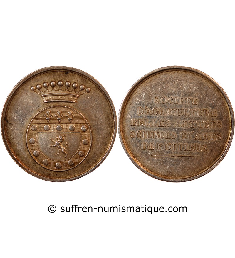 SOCIETE DES BELLES LETTRES DE POITIERS - JETON ARGENT sans poinçon