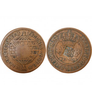 BRESIL, MARIA I - 80 REIS CONTREMARQUE SUR 40 REIS 1790 2