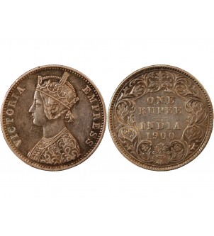 INDE, VICTORIA - RUPEE ARGENT 1900 C CALCUTTA 2