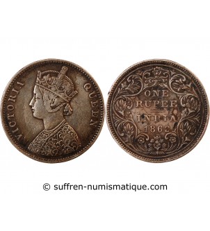 INDE, VICTORIA - RUPEE ARGENT 1862 B BOMBAY