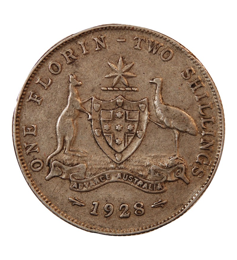 AUSTRALIE, GEORGES V - FLORIN ARGENT 1928