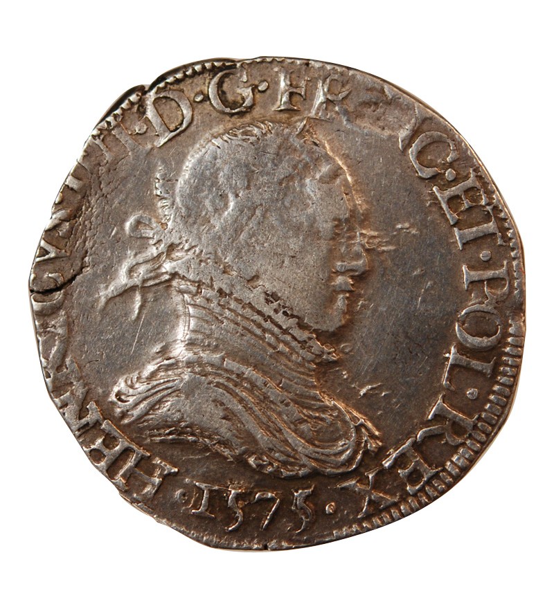 HENRI III - TESTON ARGENT 1575 T NANTES - Date à l'avers