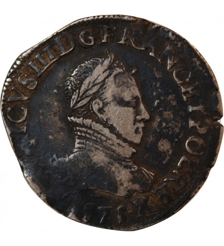 HENRI III - TESTON ARGENT 1575 T NANTES