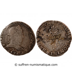 HENRI III - 1/2 FRANC AU COL PLAT 1576 T NANTES