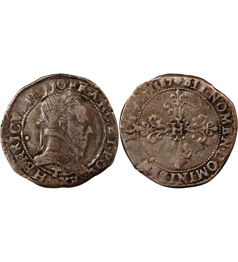 HENRI III - 1/2 FRANC AU COL PLAT 1587 T NANTES