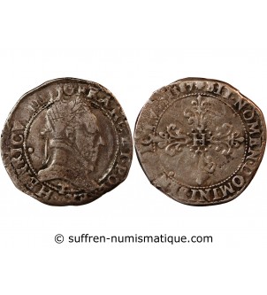 HENRI III - 1/2 FRANC AU COL PLAT 1587 T NANTES