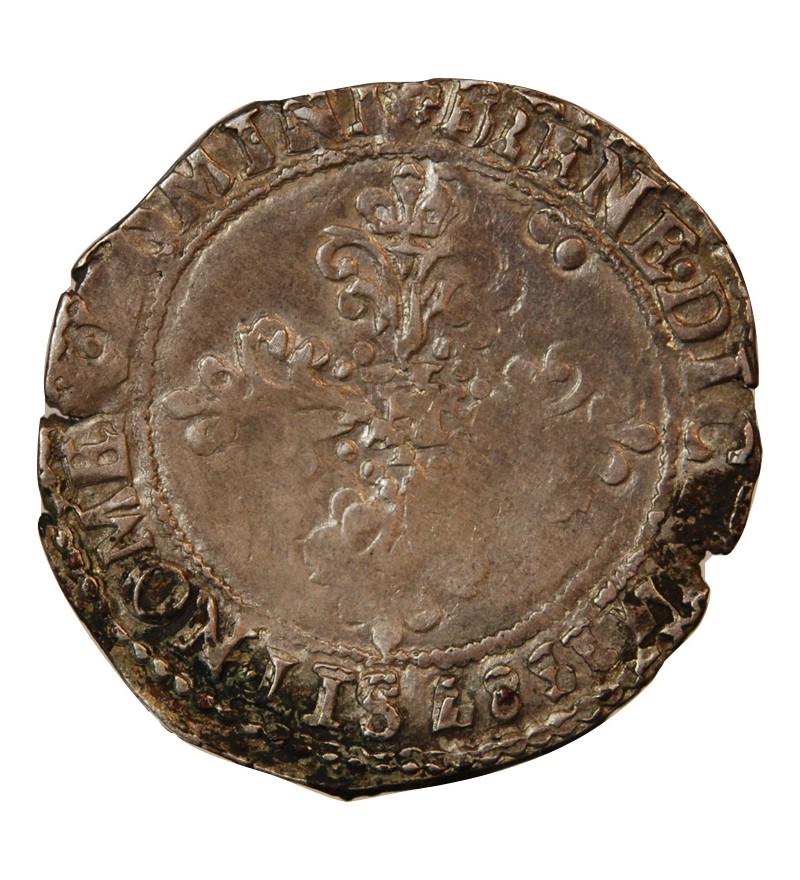 HENRI III - 1/2 FRANC AU COL PLAT 1587 T NANTES