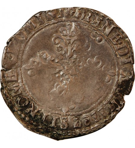 HENRI III - 1/2 FRANC AU COL PLAT 1587 T NANTES