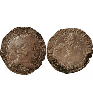 HENRI III - 1/2 FRANC AU COL PLAT 1587 T NANTES 2