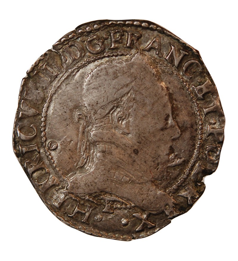 HENRI III - 1/2 FRANC AU COL PLAT 1587 T NANTES