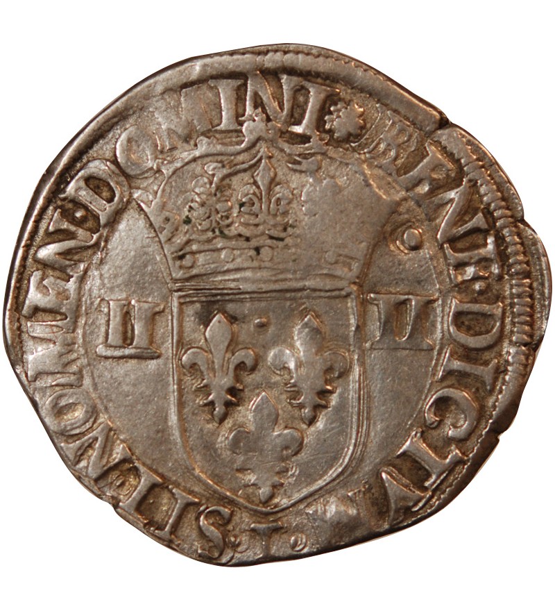 HENRI III - 1/4 ECU ARGENT 1586 T NANTES