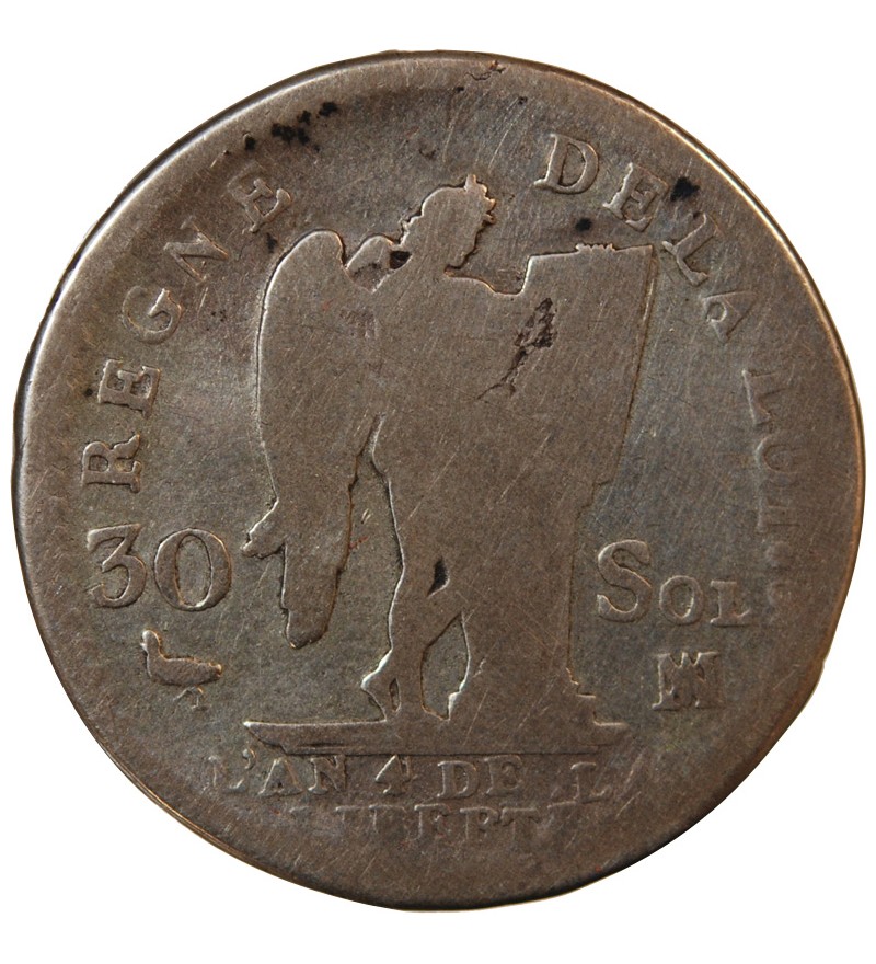 LOUIS XVI CONSTITUTION - 30 SOLS 1792 MA MARSEILLE