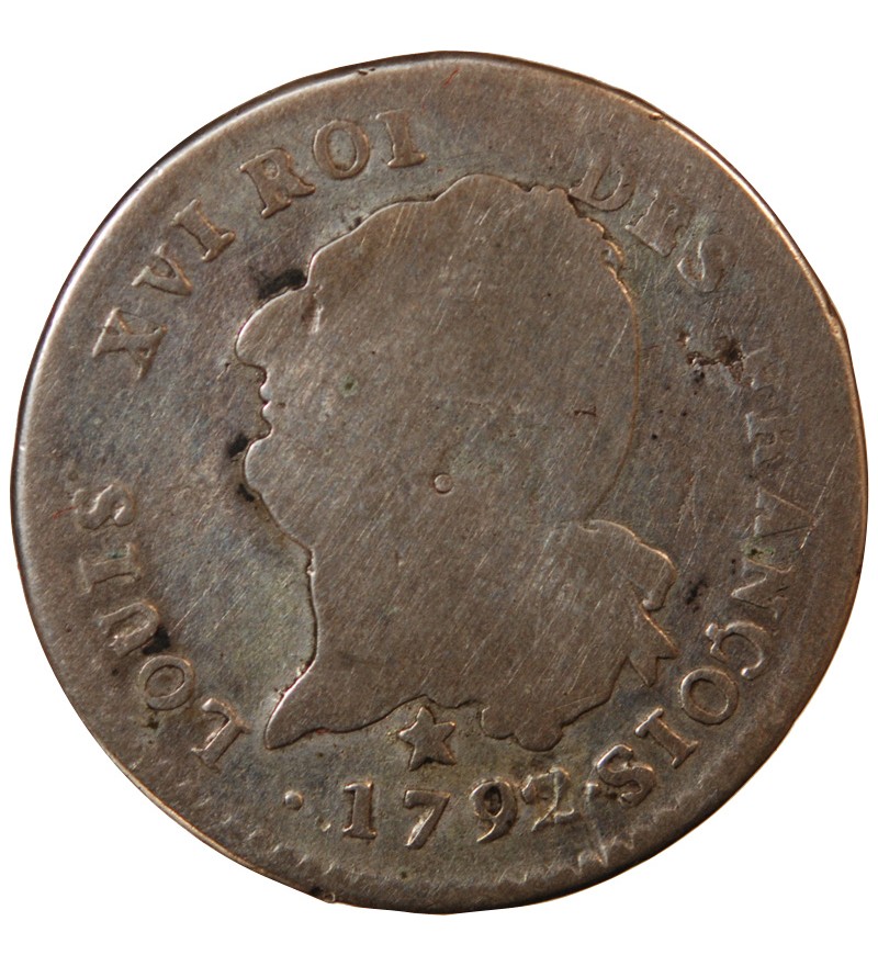 LOUIS XVI CONSTITUTION - 30 SOLS 1792 MA MARSEILLE