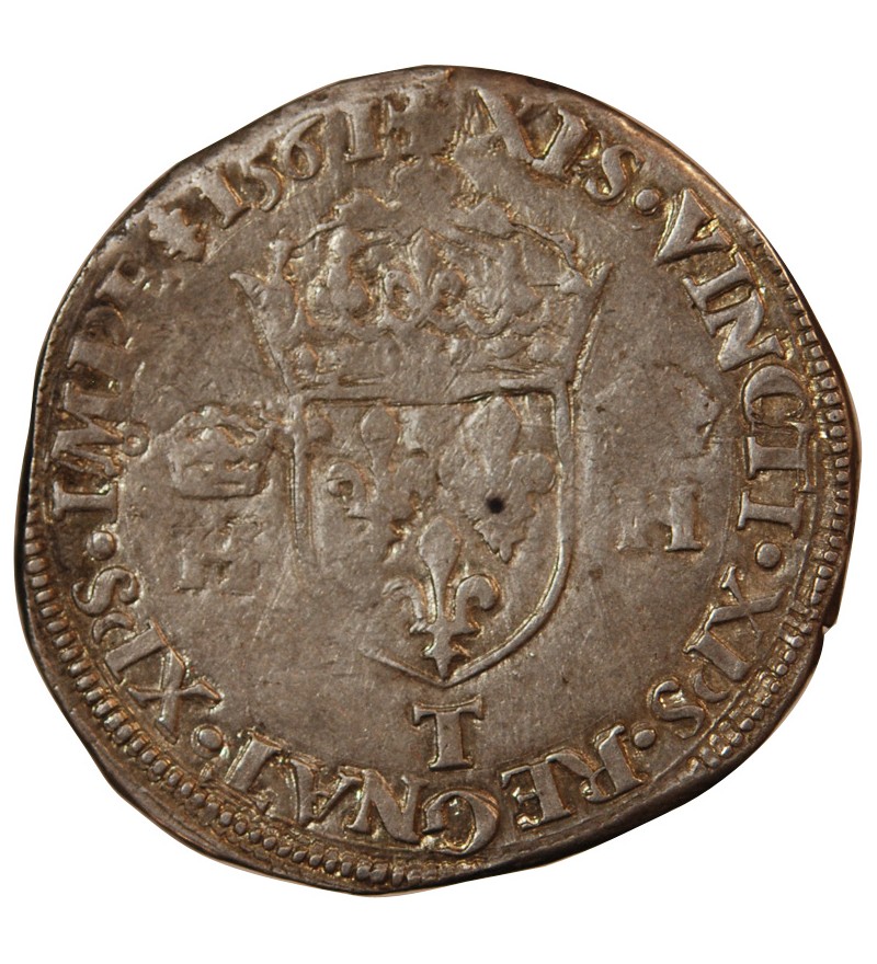 CHARLES IX, AU NOM D'HENRI II ﻿- TESTON DU DAUPHINE 1561 Z GRENOBLE﻿