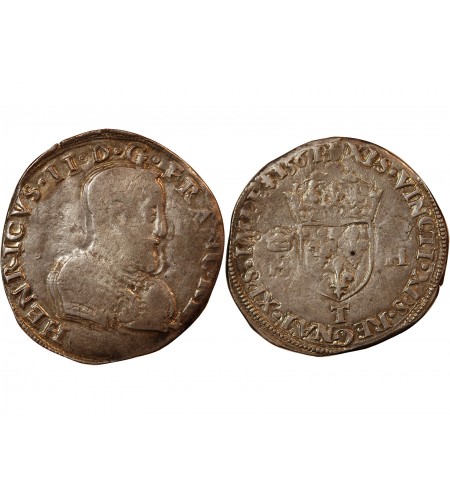 CHARLES IX, AU NOM D'HENRI II ﻿- TESTON DU DAUPHINE 1561 Z GRENOBLE﻿