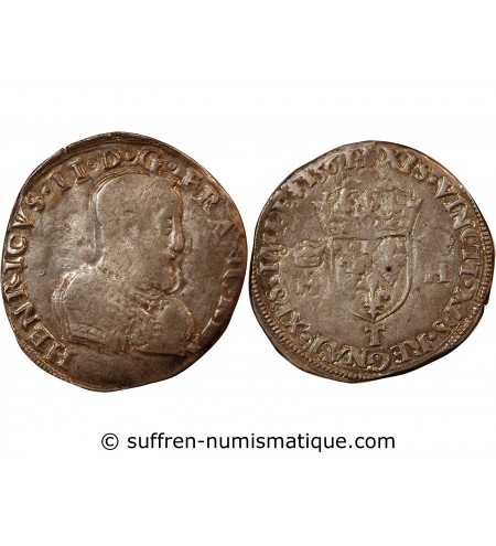 CHARLES IX, AU NOM D'HENRI II ﻿- TESTON DU DAUPHINE 1561 Z GRENOBLE﻿