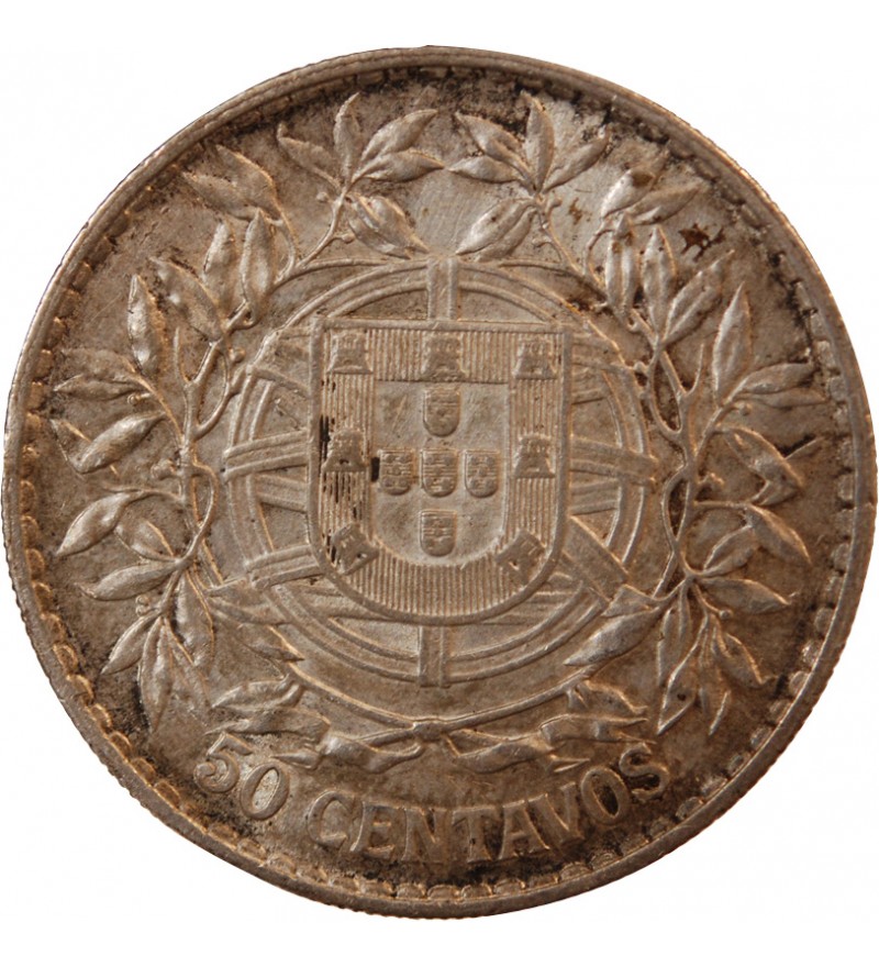 PORTUGAL - 50 CENTAVOS ARGENT 1913