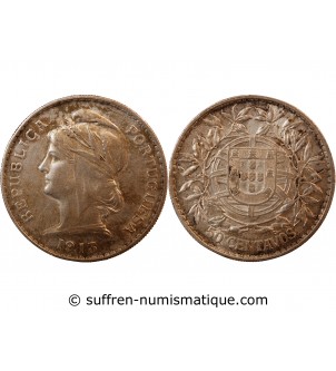 PORTUGAL - 50 CENTAVOS ARGENT 1913